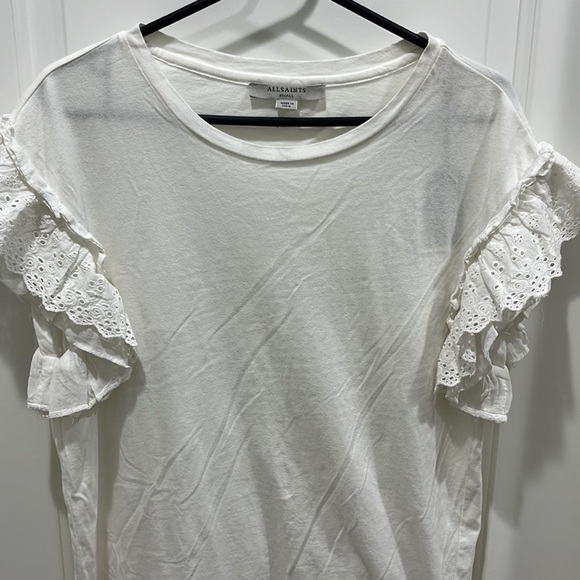 NWT All Saints White Senna Adelaide Eyelet T-shirt Dress Sz S - Picture 3 of 10